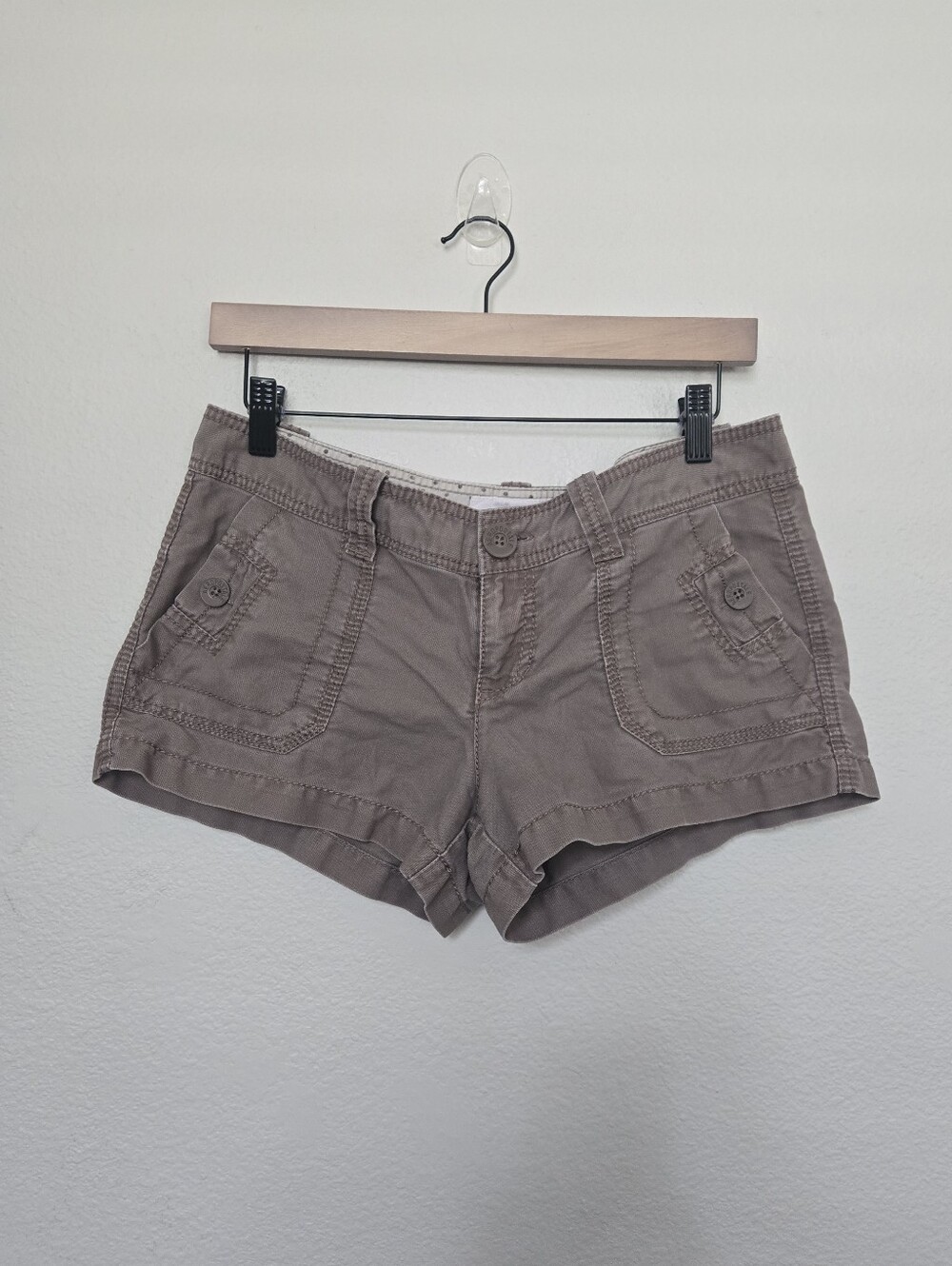 Vintage Y2K Aeropostale Super Low Rise Short Micro Shorts Brown Size 5/6